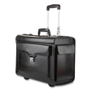 STEBCO Catalog Case on Wheels, Fits Devices Up to 17.3", Leather, 19 x 9 x 15.5, Black