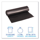 Boardwalk Low Density Repro Can Liners, 33 gal, 1.2 mil, 33" x 39", Black, 10 Bags/Roll, 10 Rolls/Carton