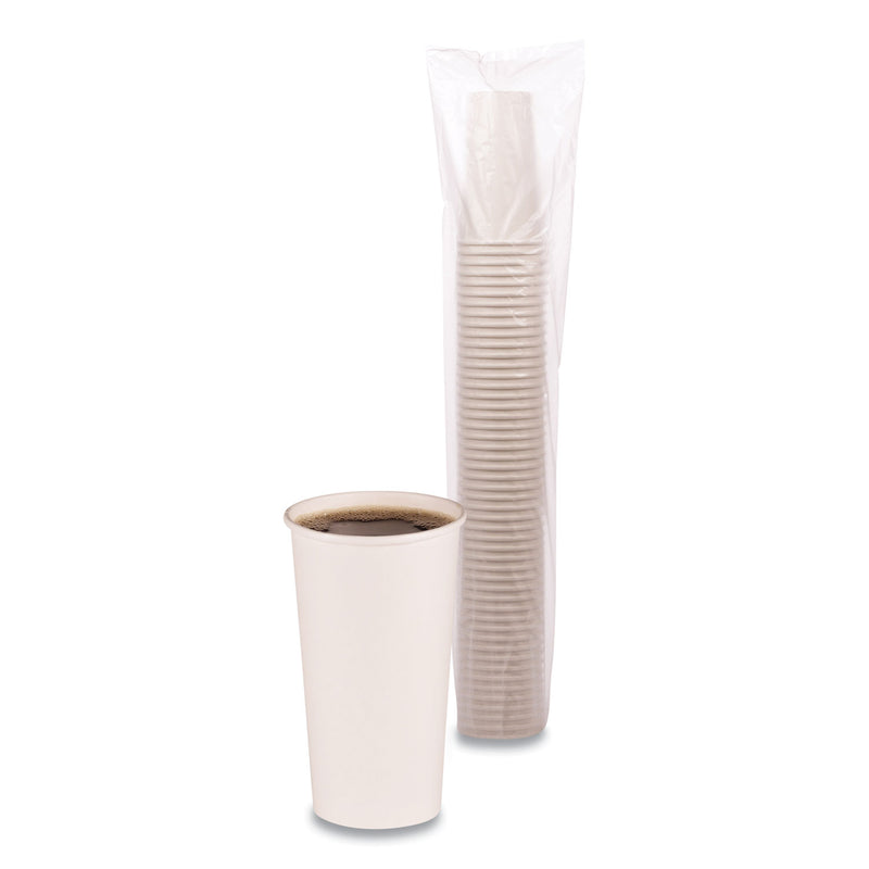 Boardwalk Paper Hot Cups, 20 oz, White, 12 Cups/Sleeve, 50 Sleeves/Carton
