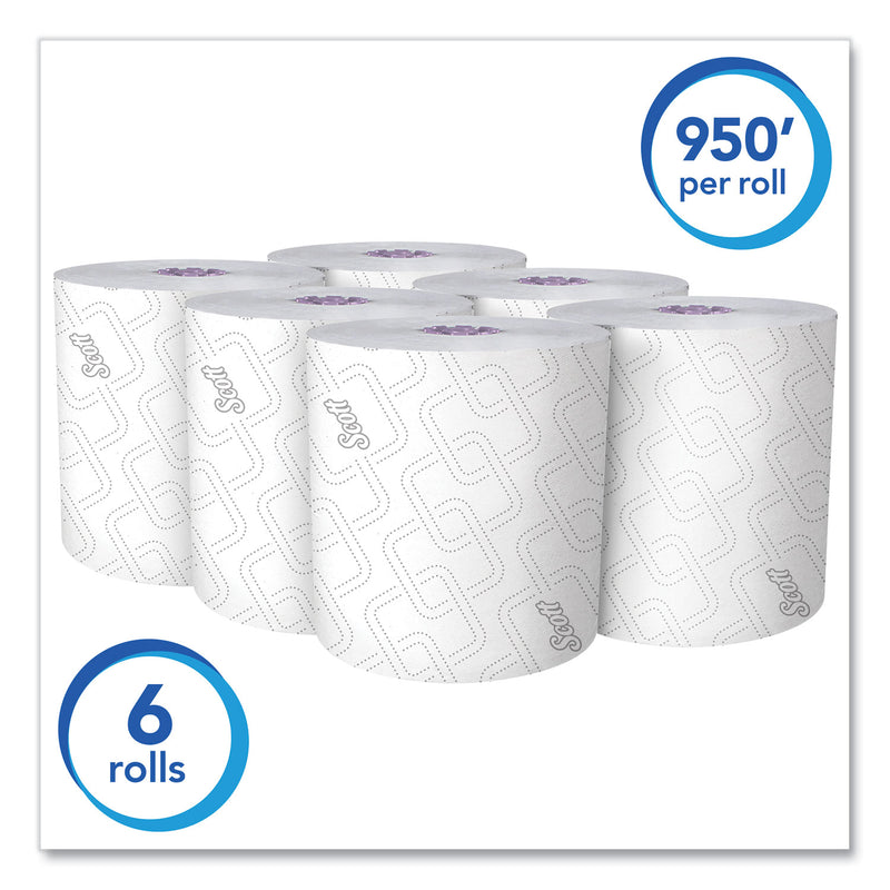 Scott Essential High Capacity Hard Roll Towel, White, 8" x 950 ft, 6 Rolls/Carton