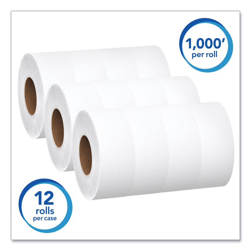 Scott Essential JRT Jumbo Roll Bathroom Tissue, Septic Safe, 2-Ply, White, 3.55" x 1,000 ft, 12 Rolls/Carton
