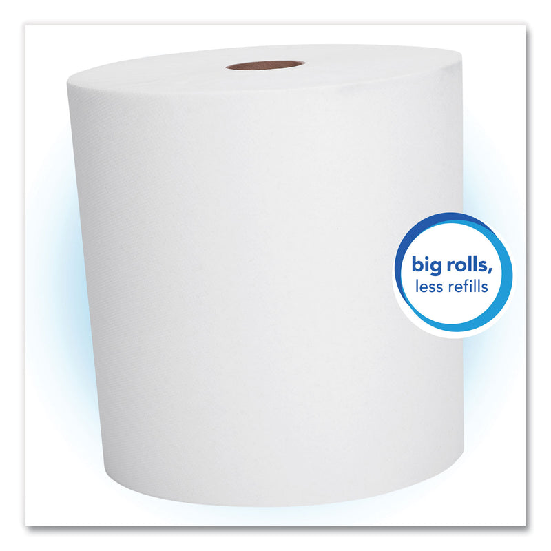 Scott Essential High Capacity Hard Roll Towels for Business, 1.5" Core, 8" x 1,000 ft, Recycled, White, 6/Carton