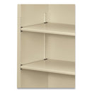 HON Metal Bookcase, Three-Shelf, 34.5w x 12.63d x 41h, Putty