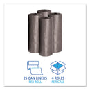 Boardwalk Low-Density Waste Can Liners, 30 gal, 0.95 mil, 30" x 36", Gray, 100/Carton