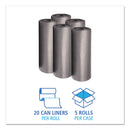 Boardwalk Low-Density Waste Can Liners, 60 gal, 1.1 mil, 38" x 58", Gray, 100/Carton