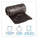 Boardwalk Low-Density Waste Can Liners, 16 gal, 0.35 mil, 24" x 32", Black, 500/Carton