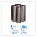 Boardwalk Low-Density Waste Can Liners, 60 gal, 0.65 mil, 38" x 58", Black, 100/Carton