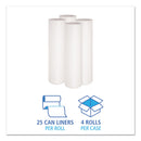 Boardwalk Low-Density Waste Can Liners, 56 gal, 0.6 mil, 43" x 47", White, 100/Carton