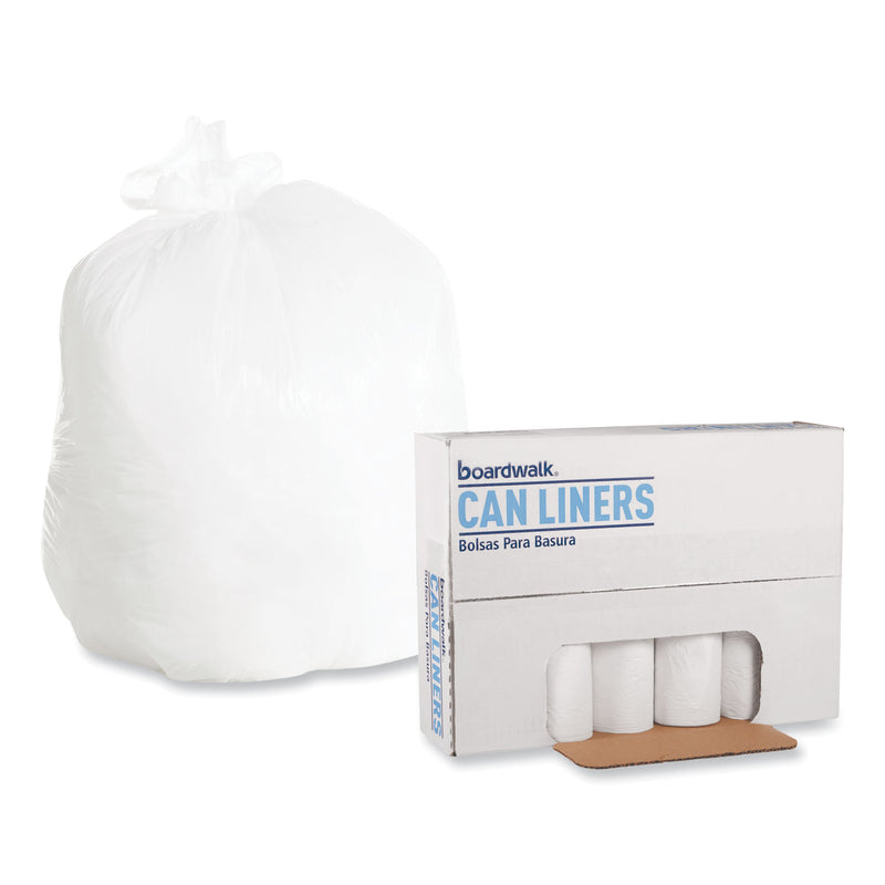 Boardwalk Low-Density Waste Can Liners, 30 gal, 0.6 mil, 30" x 36", White, 200/Carton