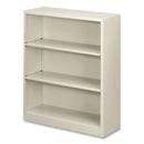 HON Metal Bookcase, Three-Shelf, 34.5w x 12.63d x 41h, Light Gray