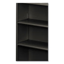 HON Metal Bookcase, Three-Shelf, 34.5w x 12.63d x 41h, Charcoal