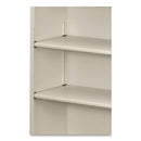 HON Metal Bookcase, Three-Shelf, 34.5w x 12.63d x 41h, Light Gray
