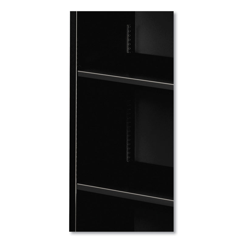 HON Metal Bookcase, Three-Shelf, 34.5w x 12.63d x 41h, Black
