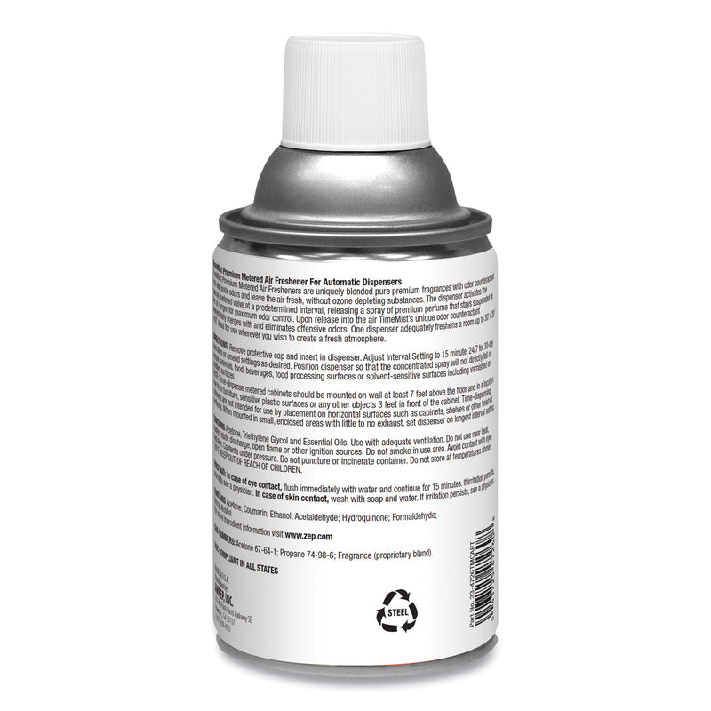 TimeMist Premium Metered Air Freshener Refill, Vanilla Cream, 5.3 oz Aerosol Spray, 12/Carton