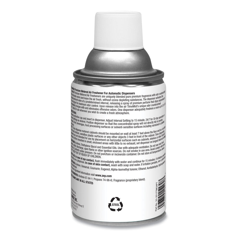 TimeMist Premium Metered Air Freshener Refill, Cherry, 6.6 oz Aerosol Spray, 12/Carton