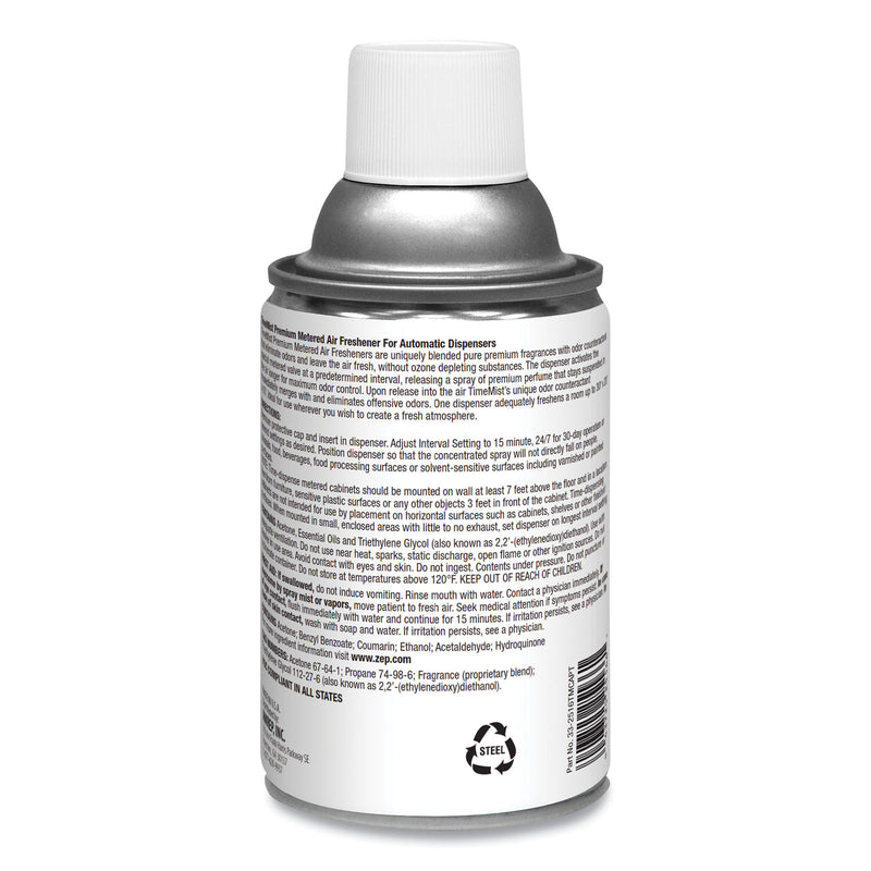 TimeMist Premium Metered Air Freshener Refill, Green Apple, 5.3 oz Aerosol Spray, 12/Carton