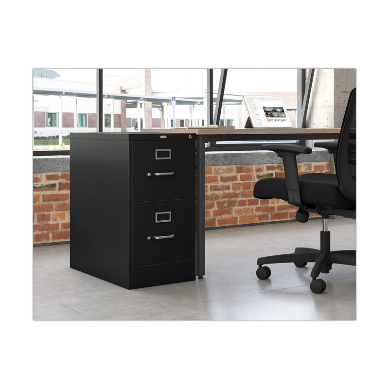 HON 310 Series Vertical File, 2 Letter-Size File Drawers, Black, 15" x 26.5" x 29"