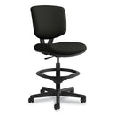 HON Volt Series Leather Adjustable Task Stool, Supports Up to 275 lb, 22.88" to 32.38" Seat Height, Black