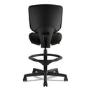 HON Volt Series Leather Adjustable Task Stool, Supports Up to 275 lb, 22.88" to 32.38" Seat Height, Black