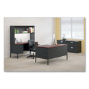 HON Metro Classic Series Double Pedestal Desk, Flush Panel, 60" x 30" x 29.5", Mahogany/Charcoal