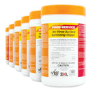 2XL Food Service No Rinse Surface Sanitizing Wipes, 8 x 6, White, 100/Roll, 6 Rolls/Carton