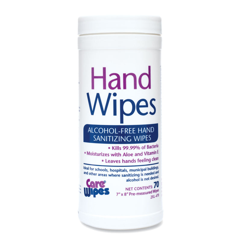 2XL Alcohol Free Hand Sanitizing Wipes, 8 x 7, White, 70/Canister, 6 Canisters/Carton