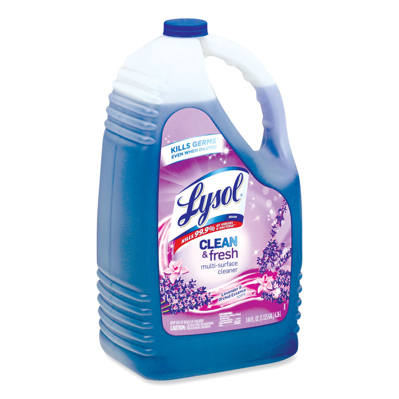 LYSOL Clean and Fresh Multi-Surface Cleaner, Lavender and Orchid Essence, 144 oz Bottle, 4/Carton