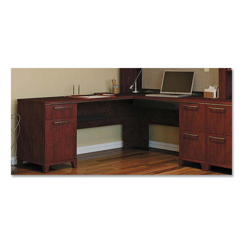 Bush Enterprise Collection Double Pedestal Desk, 70.13" x 28.63" x 29.75", Mocha Cherry, (Box 1 of 2)