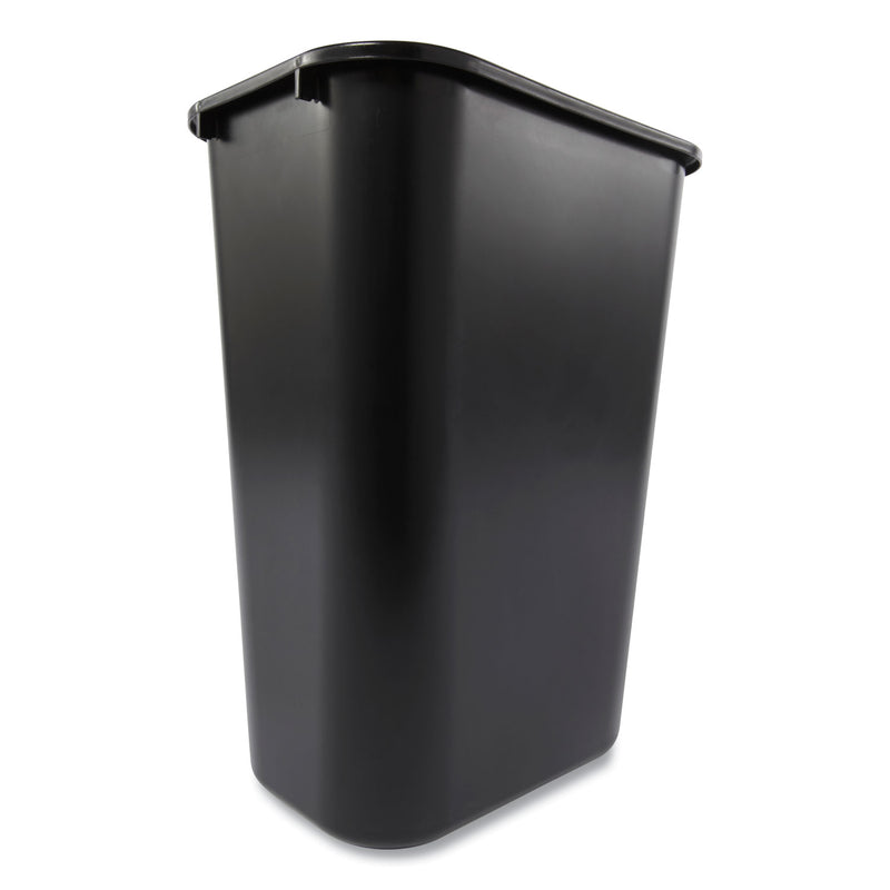 Rubbermaid Deskside Plastic Wastebasket, Rectangular, 10.25 gal, Black