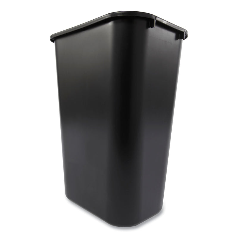Rubbermaid Deskside Plastic Wastebasket, Rectangular, 10.25 gal, Black