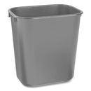 Rubbermaid Deskside Plastic Wastebasket, Rectangular, 3.5 gal, Black