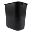 Rubbermaid Deskside Plastic Wastebasket, Rectangular, 3.5 gal, Black