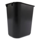 Rubbermaid Deskside Plastic Wastebasket, Rectangular, 3.5 gal, Black