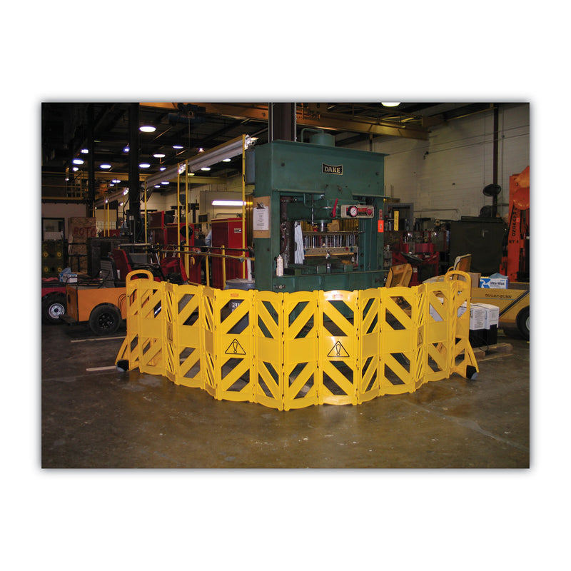 Rubbermaid Portable Mobile Safety Barrier, Plastic, 13 ft x 40", Yellow