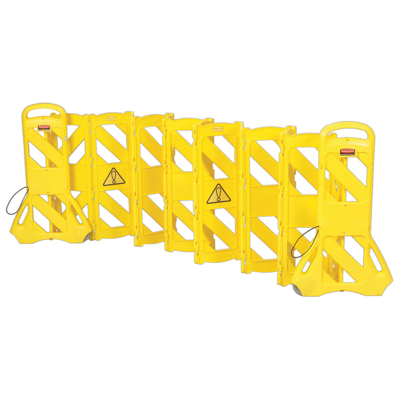 Rubbermaid Portable Mobile Safety Barrier, Plastic, 13 ft x 40", Yellow