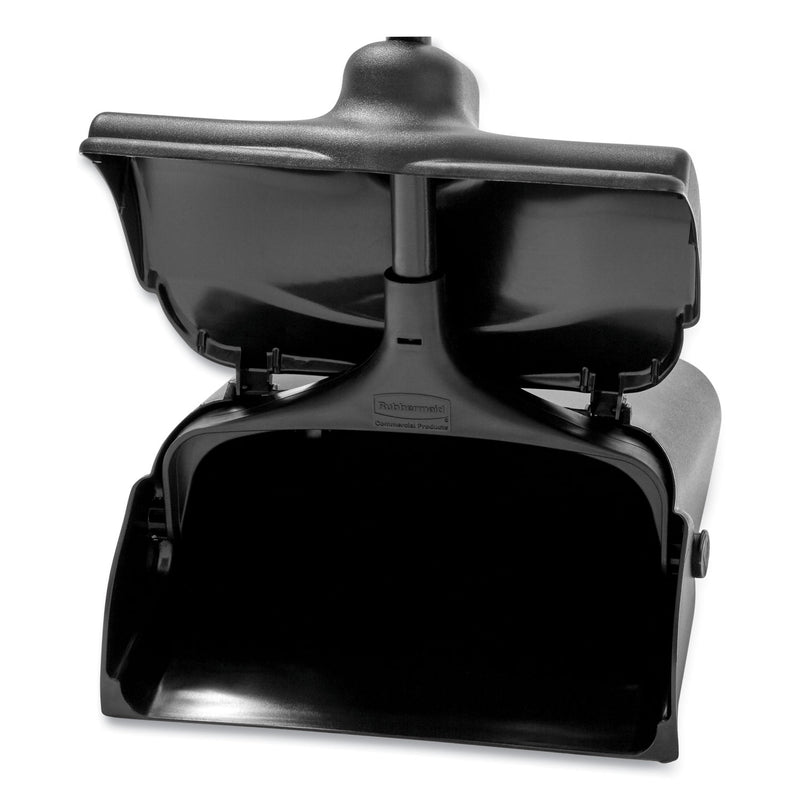 Rubbermaid Lobby Pro Upright Dustpan, with Cover, 12.5w x 37h, Plastic Pan/Metal Handle, Black