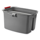 Rubbermaid 19 Quart Double Utility Pail, Plastic, Gray, 18 x 14.5 x 10