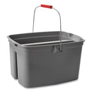Rubbermaid 19 Quart Double Utility Pail, Plastic, Gray, 18 x 14.5 x 10