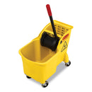 Rubbermaid Tandem 31-Quart Bucket/Wringer Combo, Reverse, Yellow