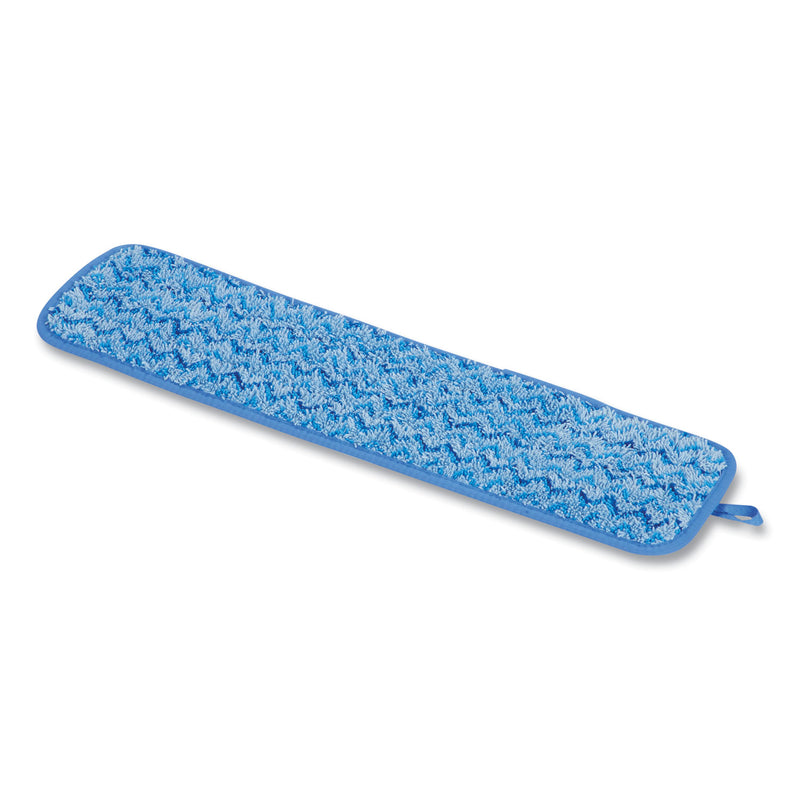 Rubbermaid Microfiber Wet Room Pad, Split Nylon/Polyester Blend, 18", Blue, 12/Carton