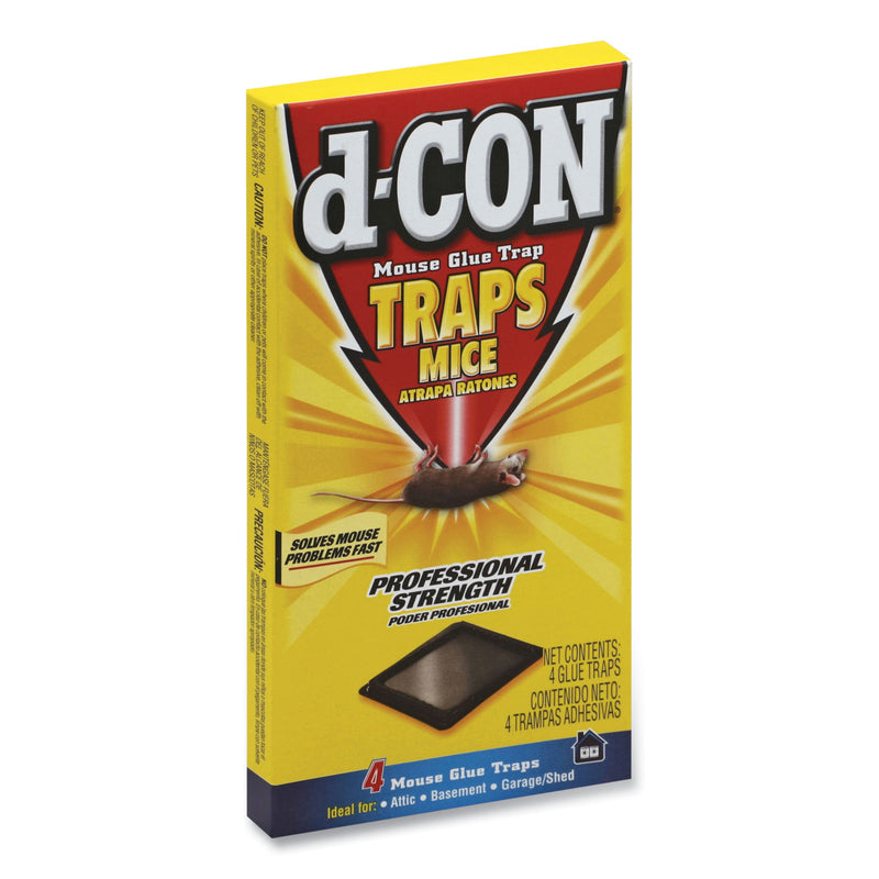 d-CON Mouse Glue Trap, Plastic, 4 Traps/Box, 12 Boxes/Carton