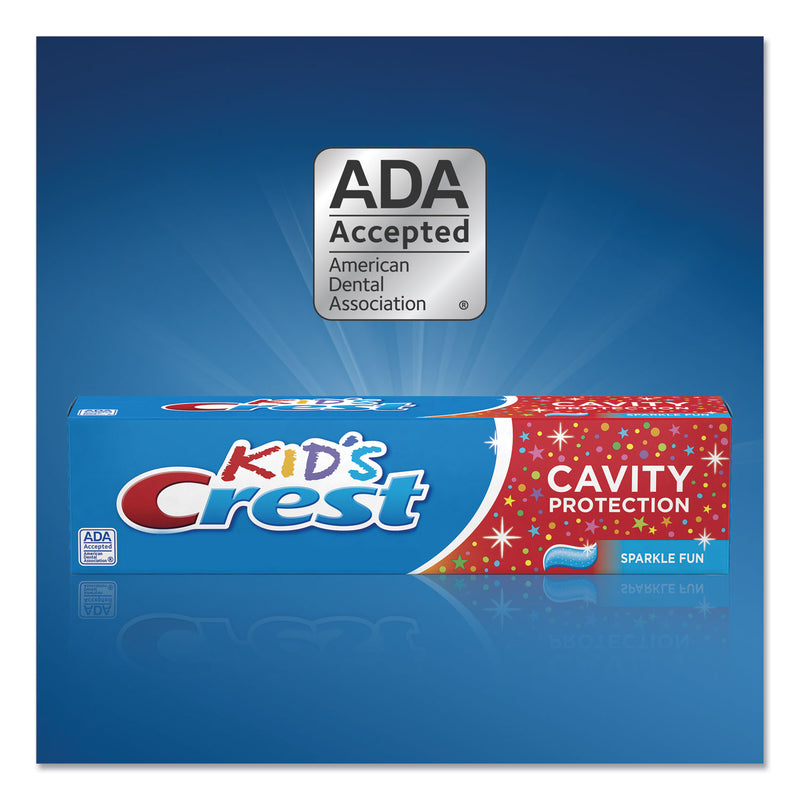 Crest Kids' Sparkle Toothpaste, Blue, Bubblegum Flavor, 0.85 oz Tube, 72/Carton
