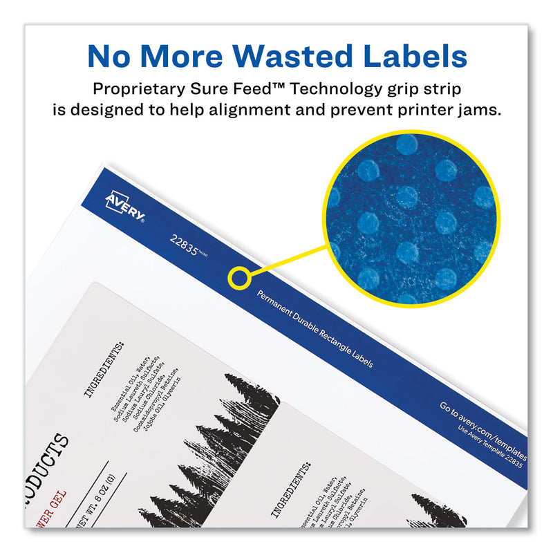 Avery Durable Water-Resistant Wraparound Labels w/ Sure Feed, 3.25 x 7.75, 16/PK