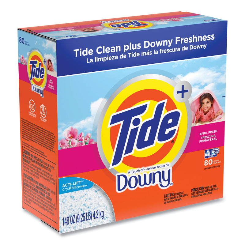 Tide Touch of Downy Laundry Detergent, Powder, April Fresh, 148 oz Box, 2/Carton