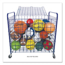Champion Sports Lockable Ball Storage Cart, Fits Approximately 24 Balls, Metal, 37" x 22" x 20", Blue