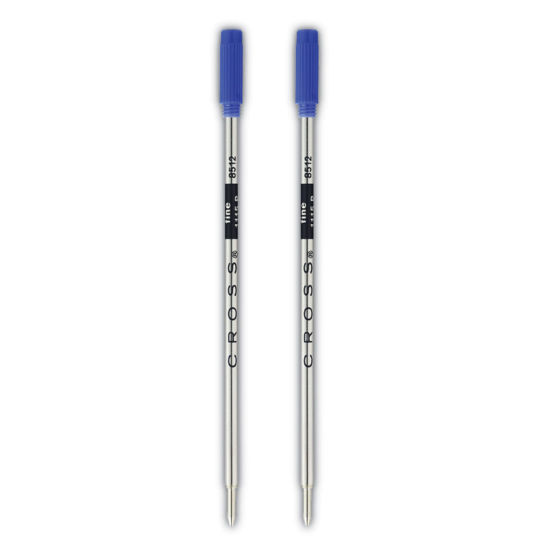 Cross Refills for Cross Ballpoint Pens, Fine Conical Tip, Blue Ink, 2/Pack