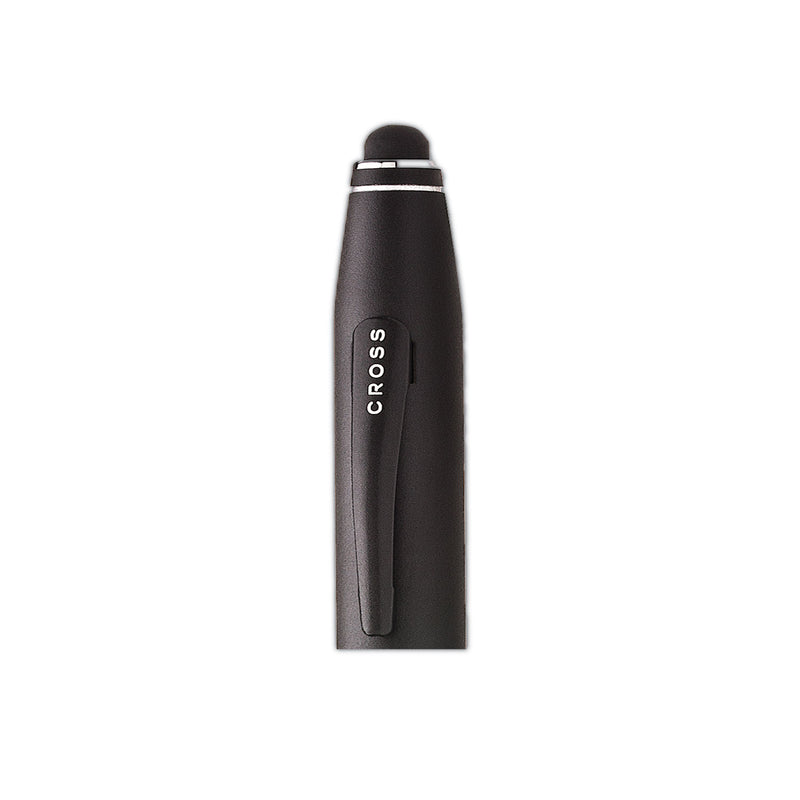 Cross Tech 2 Ballpoint Pen/Stylus, Retractable, Medium 0.7 mm, Black Ink, Black Barrel