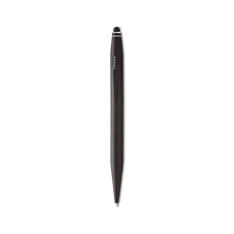 Cross Tech 2 Ballpoint Pen/Stylus, Retractable, Medium 0.7 mm, Black Ink, Black Barrel
