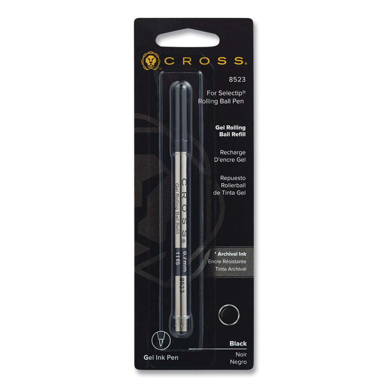 Cross Refill for Cross Selectip Gel Roller Ball Pens, Medium Conical Tip, Black Ink