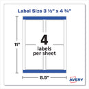 Avery Removable Print-to-the-Edge White Labels w/ Sure Feed, 3.5 x 4.75, 32/Pack